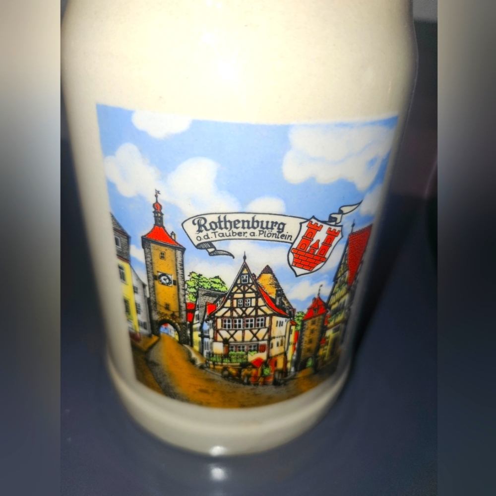 BEER STEIN MUG MEDIEVAL ROTHENBURG OB DER TAUBER STONEWARE BAVARIA GERMANY 0.5